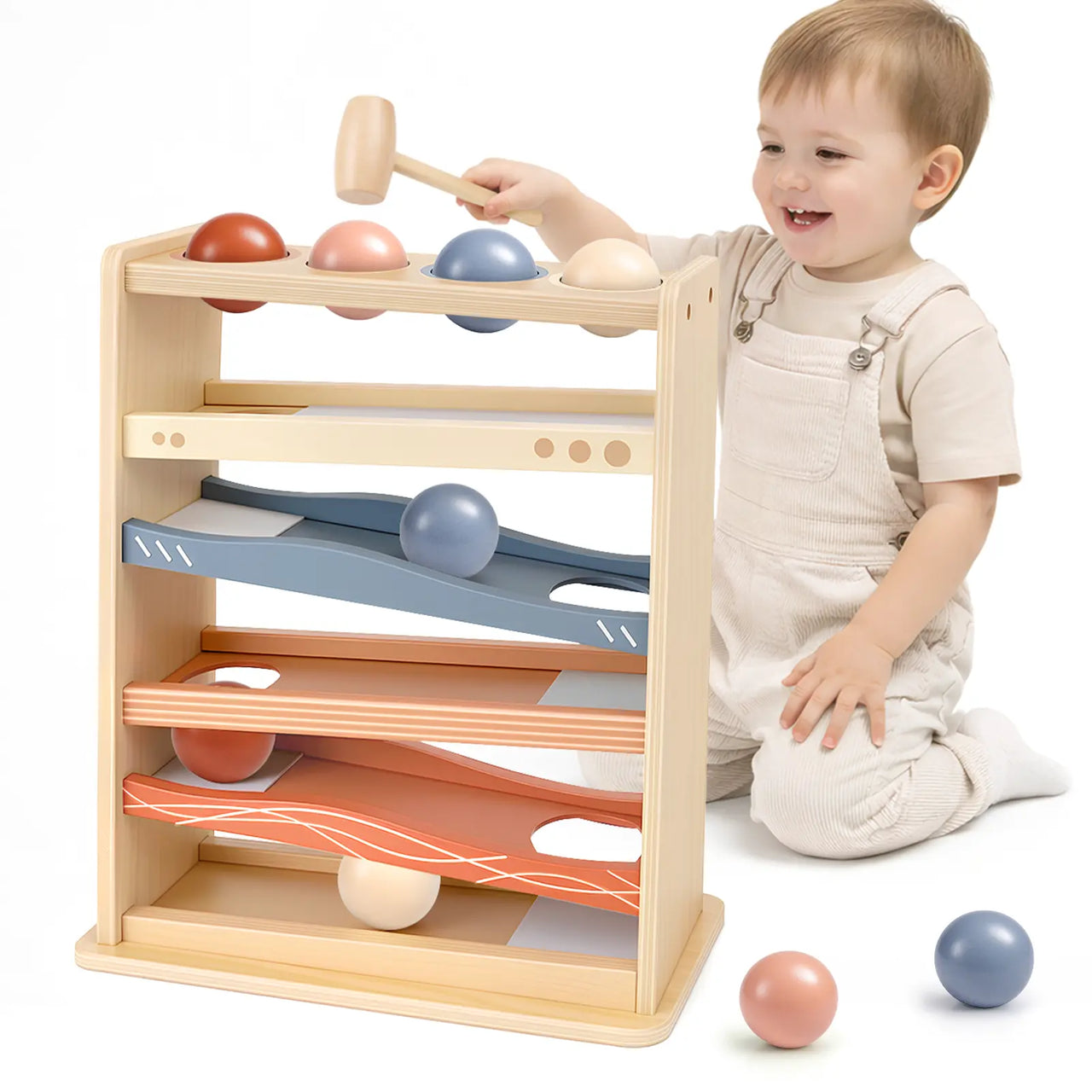 Wooden Ball Drop Rolling Toys for Toddlers