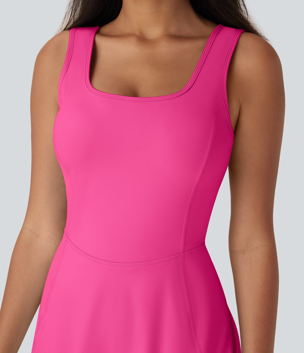 Airy U Neck 2-in-1 Pocket Mini Cool Touch Dance Active Dress-Easy Peezy