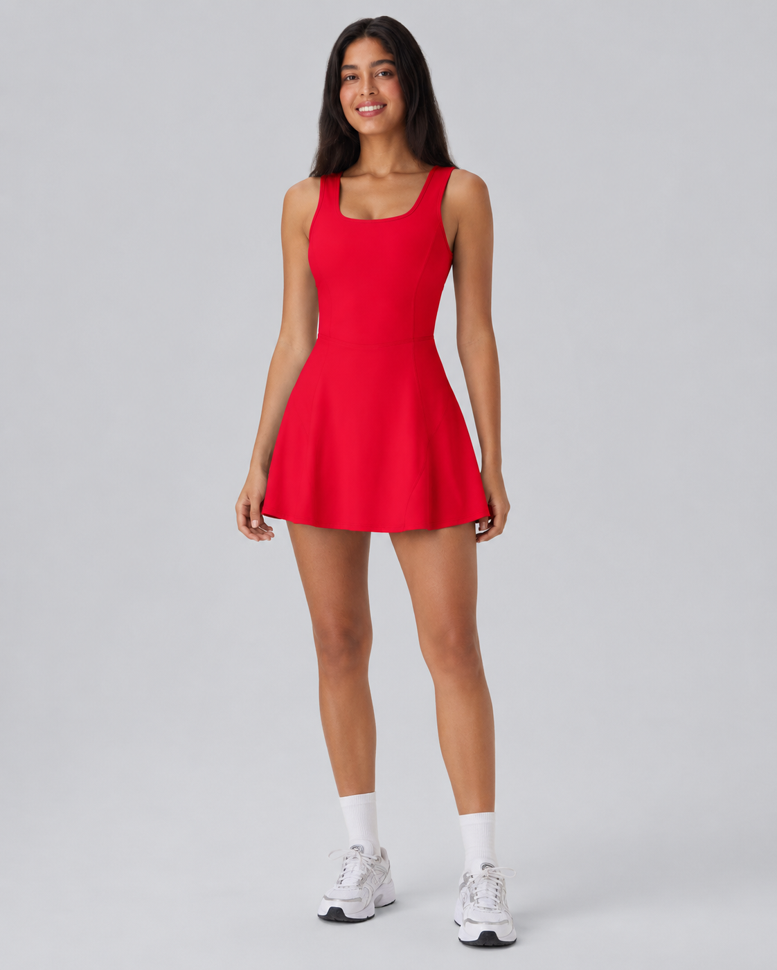Airy U Neck 2-in-1 Pocket Mini Cool Touch Dance Active Dress-Easy Peezy