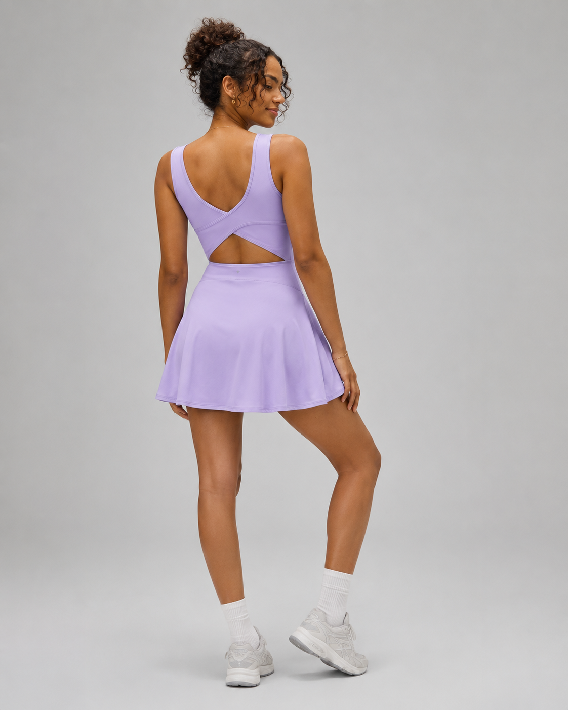 Airy U Neck 2-in-1 Pocket Mini Cool Touch Dance Active Dress-Easy Peezy