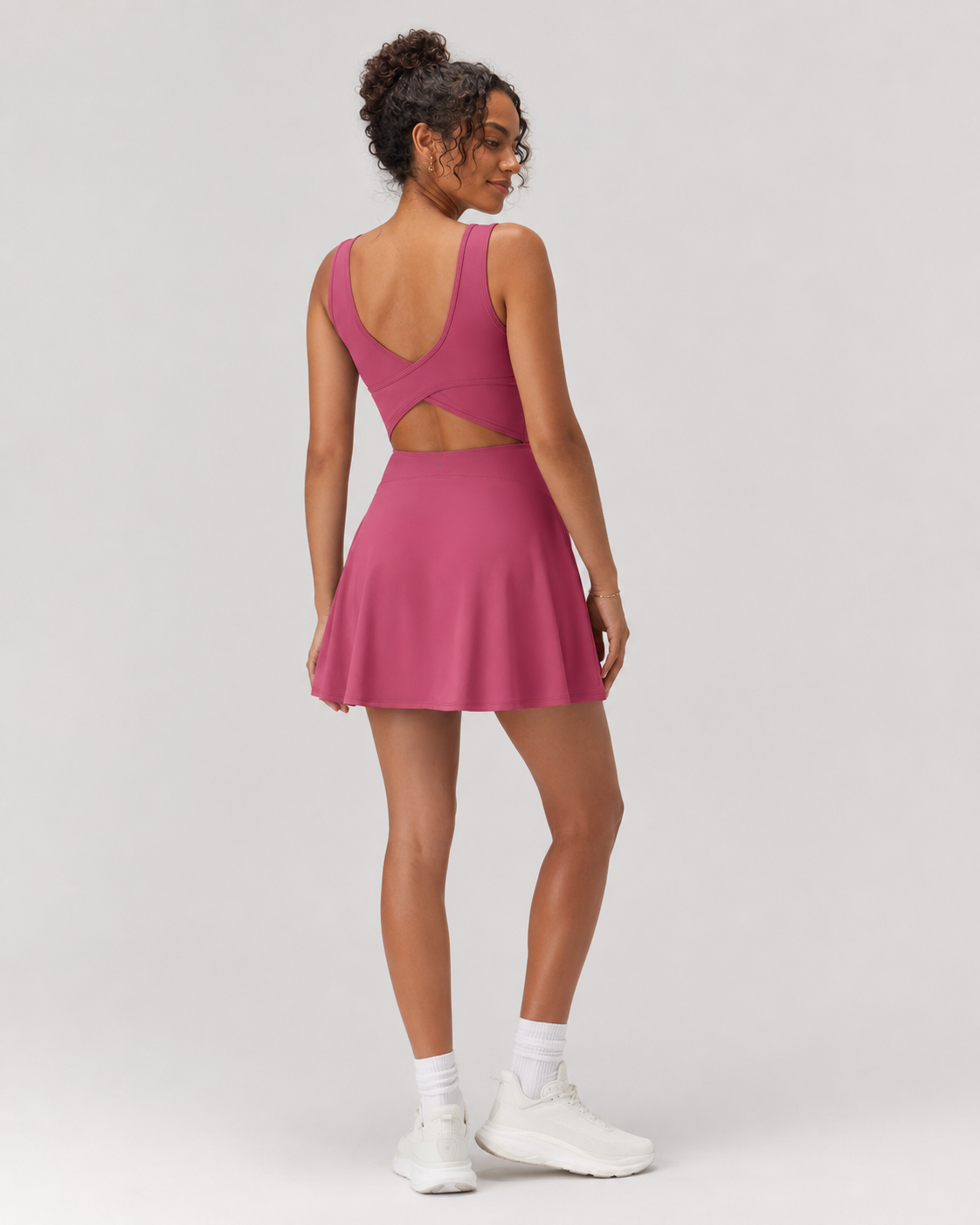 Airy U Neck 2-in-1 Pocket Mini Cool Touch Dance Active Dress-Easy Peezy